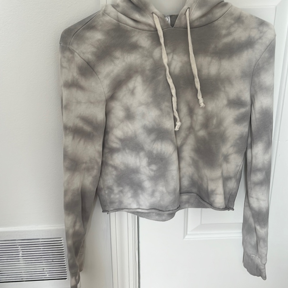 Alternative apparel gray cropped hoodie